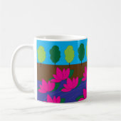 Mug Jardin de fleurs de lotus rose (Gauche)