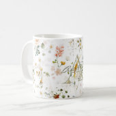 Mug Jardin de fleurs élégant monogramme (Devant gauche)