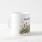 Mug Jardin de fraises et de fleurs (Devant gauche)