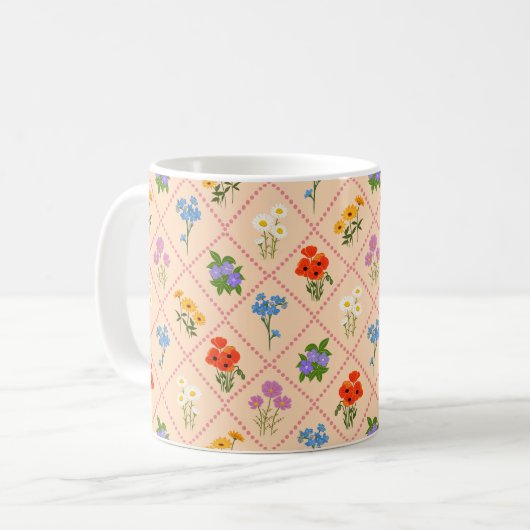 Mug Jardin de Harlequin aux Fleurs Sauvages (Devant gauche)