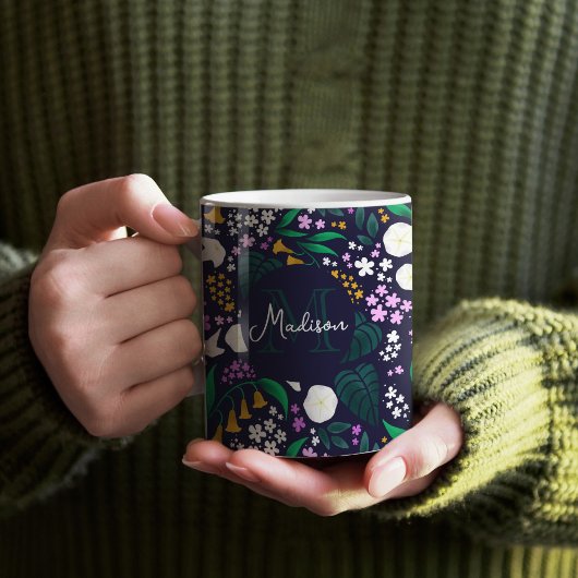 Mug Jardin de la Lune de nuit Floral Motif botanique