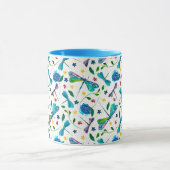 Mug Jardin de libellule aquarelle en blanc couleur per (Centre)