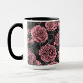 Mug Jardin de pivoine nocturne rose et gris (Gauche)