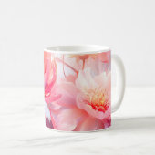 Mug Jardin de pivoines en fleurs à l'aquarelle (Devant droit)