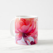 Mug Jardin de pivoines en fleurs à l'aquarelle (Devant gauche)