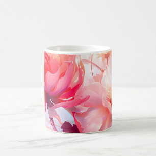 Mug Jardin de pivoines en fleurs à l'aquarelle
