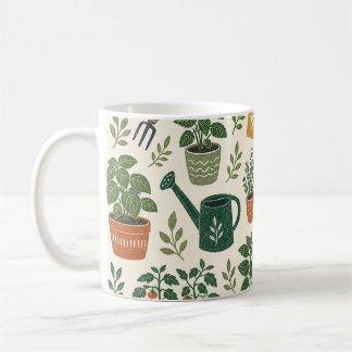 Mug Jardin de plantes aromatiques en pot vintage avec