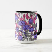 Mug Jardin des colibris en rose et rose (Devant droit)