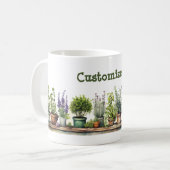 Mug Jardin d'herbes potées personnalisable (Devant gauche)