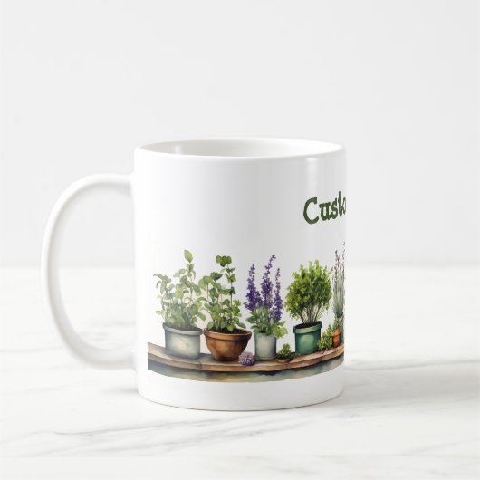Mug Jardin d'herbes potées personnalisable (Gauche)