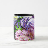 Mug Jardin d'Hydrangea, rose, bleu, mauve maman à fleu (Centre)