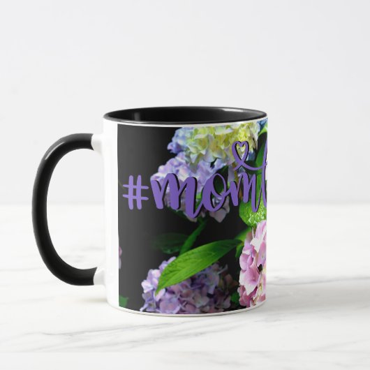 Mug Jardin d'Hydrangea, rose, bleu, mauve maman à fleu (Gauche)