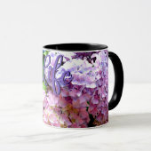 Mug Jardin d'Hydrangea, rose, bleu, mauve maman à fleu (Devant droit)