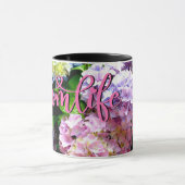 Mug Jardin d'Hydrangea, rose, bleu, mauve maman à fleu (Centre)