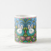 MUG JARDIN D'OEUFS DE PÂQUES BLANCS, FLEURS DE RABBIT (Centre)