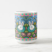 MUG JARDIN D'OEUFS DE PÂQUES BLANCS, FLEURS DE RABBIT (Centre)