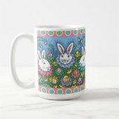 MUG JARDIN D'OEUFS DE PÂQUES BLANCS, FLEURS DE RABBIT (Gauche)