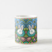 MUG JARDIN D'OEUFS DE PÂQUES BLANCS, FLEURS DE RABBIT (Centre)