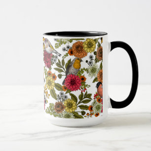 Mug Jardin d'oiseaux et de fleurs 1