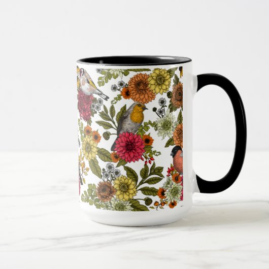 Mug Jardin d'oiseaux et de fleurs 1 (Droite)