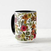 Mug Jardin d'oiseaux et de fleurs 1 (Devant gauche)