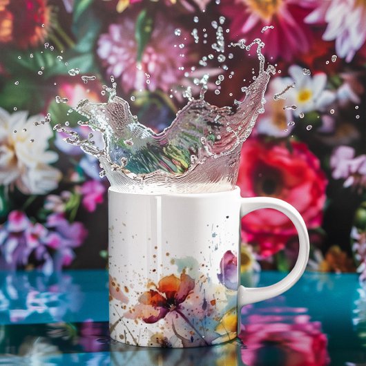 Mug Jardin Dreamscape : Fleurs d'aquarelle Abstraites
