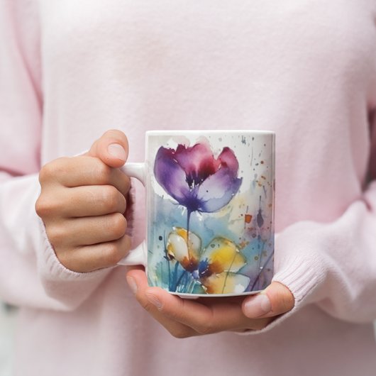 Mug Jardin Dreamscape : Fleurs d'aquarelle Abstraites