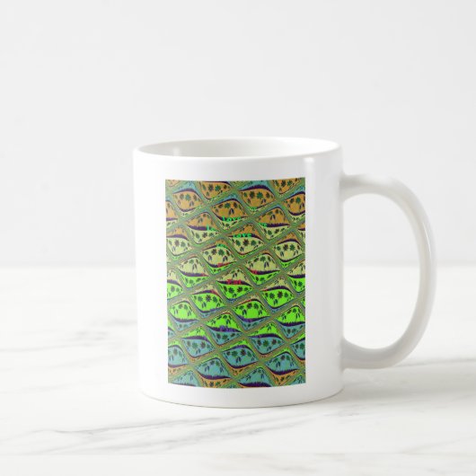Mug Jardin Éclectique Enchantant À damiers Beauté Flor (Droite)