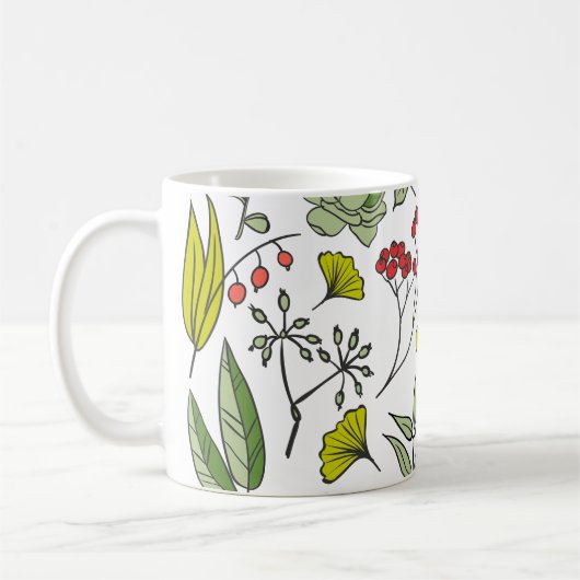 Mug Jardin Fleur sauvage botanique (Gauche)