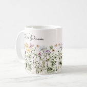 Mug Jardin Fleur sauvage de nom personnalisé (Devant gauche)