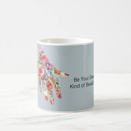 Mug Jardin Floral Main Rouge Violet (Centre)