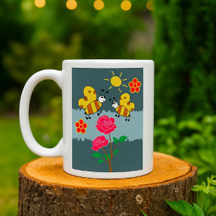 Mug Jardin Floral Rose et abeilles