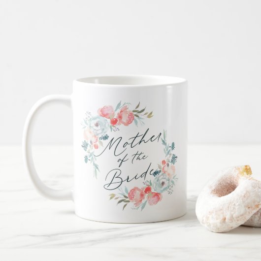 Mug Jardin Français Peony Floral Mère de la mariée (Avec donut)