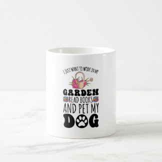 Mug Jardin Lire Livres Et Chiens De Compagnie Drôle Pl