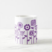 Mug Jardin moderne à fleurs violettes rétro (Centre)