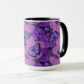 Mug Jardin morpho bleu 2 (Devant droit)