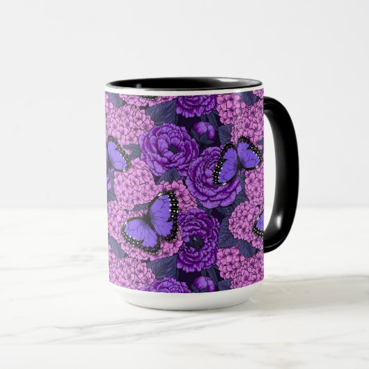 Mug Jardin morpho bleu 2 (Devant droit)