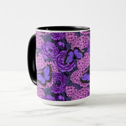 Mug Jardin morpho bleu 2 (Devant gauche)