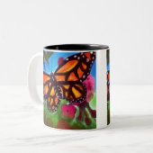 Mug Jardin Papillon 33cl (Blanc/Noir) (Devant gauche)