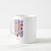 Mug Jardin Printanier Mignon Fleurs Papillons Oise (Devant gauche)