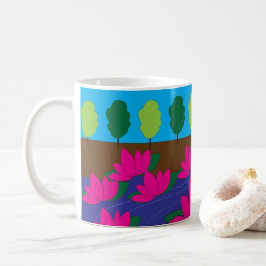 Mug Jardin rose Lotus (Avec donut)