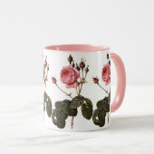Mug Jardin rose vintage en fleurs (Devant droit)