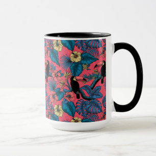 Mug Jardin toucan en rouge et bleu