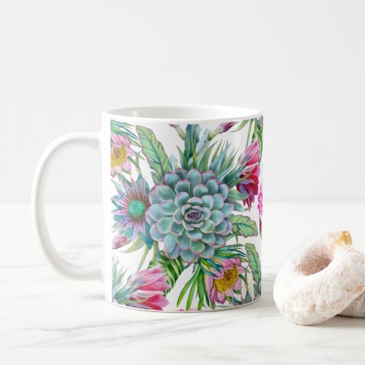 Mug Jardin Tropical de Succulentes (Avec donut)