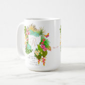 Mug Jardin tropical Monogramme blanc (Devant gauche)