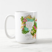 Mug Jardin tropical Monogramme blanc (Gauche)