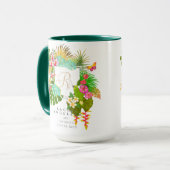 Mug Jardin tropical Monogramme blanc (Devant gauche)