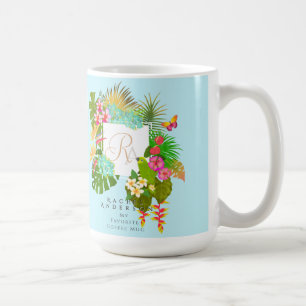 Mug Jardin tropical Monogramme bleu