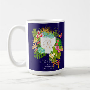 Mug Jardin tropical Monogramme Marine