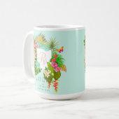 Mug Jardin tropical Monogramme vert (Devant gauche)